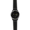g.d2a.ds15 Main Black with Ivory Stictching StrapsCo DASSARI Pilot Leather Watch Band with Matte Black Buckle 20mm
