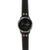 g.d2a.ds15 Main Black with Ivory Stictching StrapsCo DASSARI Pilot Leather Watch Band with Rose Gold Buckle 20mm