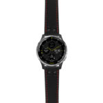 g.d2a.ds15 Main Black with Red Stictching StrapsCo DASSARI Pilot Leather Watch Band with Matte Black Buckle 20mm