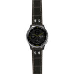 g.d2a.ds16 Main Black StrapsCo DASSARI Croc Embossed Leather Pilot Watch Band with Brush Silver Buckle 20mm