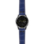 g.d2a.ds16 Main Blue StrapsCo DASSARI Croc Embossed Leather Pilot Watch Band with Matte Black Buckle 20mm