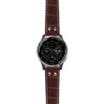 g.d2a.ds16 Main Brown StrapsCo DASSARI Croc Embossed Leather Pilot Watch Band with Brush Silver Buckle 20mm