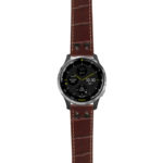 g.d2a.ds16 Main Brown StrapsCo DASSARI Croc Embossed Leather Pilot Watch Band with Matte Black Buckle 20mm