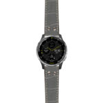 g.d2a.ds16 Main Grey StrapsCo DASSARI Croc Embossed Leather Pilot Watch Band with Brush Silver Buckle 20mm