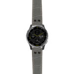 g.d2a.ds16 Main Grey StrapsCo DASSARI Croc Embossed Leather Pilot Watch Band with Matte Black Buckle 20mm