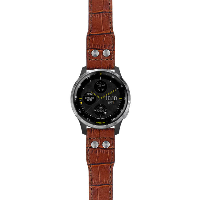 g.d2a.iw1 Main Brown StrapsCo DASSARI Aviator Crocodile Embossed Leather Strap 20mm