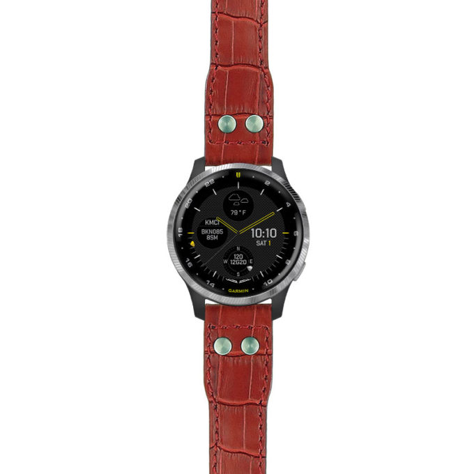 g.d2a.iw1 Main Red StrapsCo DASSARI Aviator Crocodile Embossed Leather Strap 20mm