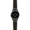 g.dax10.ds14 Main Black StrapsCo DASSARI Vintage Leather Pilot Watch Band with Brush Silver Buckle 20mm