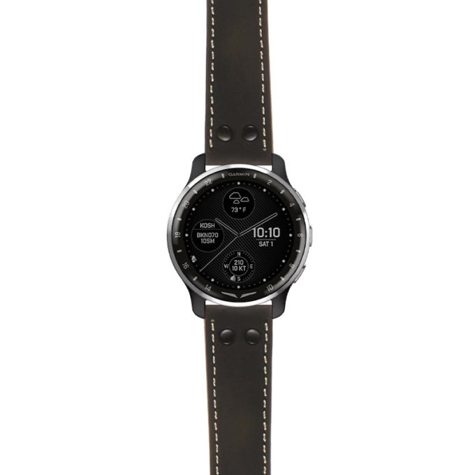 g.dax10.ds14 Main Black StrapsCo DASSARI Vintage Leather Pilot Watch Band with Matte Black Buckle 20mm