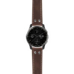 g.dax10.ds14 Main Brown StrapsCo DASSARI Vintage Leather Pilot Watch Band with Brush Silver Buckle 20mm
