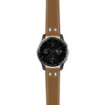 g.dax10.ds14 Main Khaki StrapsCo DASSARI Vintage Leather Pilot Watch Band with Brush Silver Buckle 20mm