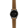 g.dax10.ds14 Main Khaki StrapsCo DASSARI Vintage Leather Pilot Watch Band with Matte Black Buckle 20mm