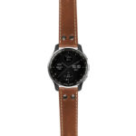 g.dax10.ds14 Main Tan StrapsCo DASSARI Vintage Leather Pilot Watch Band with Matte Black Buckle 20mm