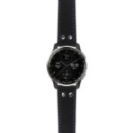g.dax10.ds15 Main Black with Blue Stictching StrapsCo DASSARI Pilot Leather Watch Band with Brush Silver Buckle 20mm