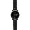 g.dax10.ds15 Main Black with Ivory Stictching StrapsCo DASSARI Pilot Leather Watch Band with Matte Black Buckle 20mm