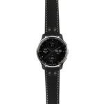 g.dax10.ds15 Main Black with Ivory Stictching StrapsCo DASSARI Pilot Leather Watch Band with Matte Black Buckle 20mm