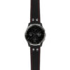 g.dax10.ds15 Main Black with Red Stictching StrapsCo DASSARI Pilot Leather Watch Band with Brush Silver Buckle 20mm