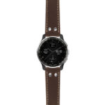 g.dax10.ds15 Main Brown StrapsCo DASSARI Pilot Leather Watch Band with Brush Silver Buckle 20mm