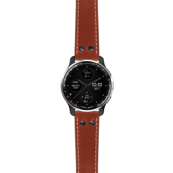 g.dax10.ds15 Main Rust StrapsCo DASSARI Pilot Leather Watch Band with Matte Black Buckle 20mm