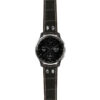 g.dax10.ds16 Main Black StrapsCo DASSARI Croc Embossed Leather Pilot Watch Band with Brush Silver Buckle 20mm