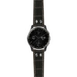 g.dax10.ds16 Main Black StrapsCo DASSARI Croc Embossed Leather Pilot Watch Band with Brush Silver Buckle 20mm