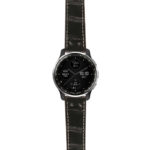 g.dax10.ds16 Main Black StrapsCo DASSARI Croc Embossed Leather Pilot Watch Band with Matte Black Buckle 20mm