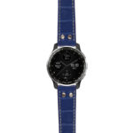 g.dax10.ds16 Main Blue StrapsCo DASSARI Croc Embossed Leather Pilot Watch Band with Brush Silver Buckle 20mm