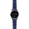 g.dax10.ds16 Main Blue StrapsCo DASSARI Croc Embossed Leather Pilot Watch Band with Matte Black Buckle 20mm