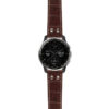 g.dax10.ds16 Main Brown StrapsCo DASSARI Croc Embossed Leather Pilot Watch Band with Brush Silver Buckle 20mm