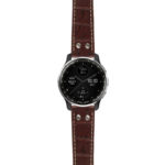 g.dax10.ds16 Main Brown StrapsCo DASSARI Croc Embossed Leather Pilot Watch Band with Brush Silver Buckle 20mm