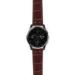 g.dax10.ds16 Main Brown StrapsCo DASSARI Croc Embossed Leather Pilot Watch Band with Matte Black Buckle 20mm