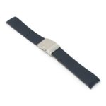 r.lon.1.ss Black Fitted Rubber Watch Band Strap for Longines Hydroconquest with Silver Clasp