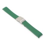 r.lon.11.ss Green Fitted Rubber Watch Band Strap for Longines Hydroconquest with Silver Clasp