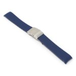 r.lon.5.ss Blue Fitted Rubber Watch Band Strap for Longines Hydroconquest with Silver Clasp