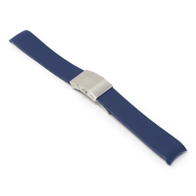 r.lon.5.ss Blue Fitted Rubber Watch Band Strap for Longines Hydroconquest with Silver Clasp