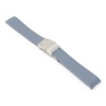 r.lon.7.ss Grey Fitted Rubber Watch Band Strap for Longines Hydroconquest with Silver Clasp