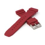 r.sk6.6 Cross Red StrapsCo Wave Rubber Watch Band Strap 22mm Seiko Diver