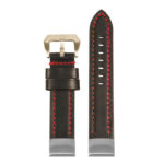st23 Up Black & Red StrapsCo Heavy Duty Mens Leather Watch Band Strap