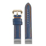 st23 Up Blue & Orange StrapsCo Heavy Duty Mens Leather Watch Band Strap
