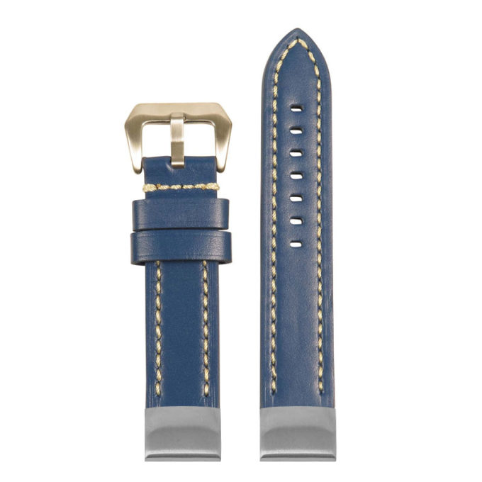 st23 Up Blue & White StrapsCo Heavy Duty Mens Leather Watch Band Strap