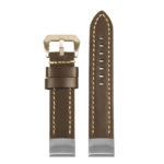 st23 Up Brown & White StrapsCo Heavy Duty Mens Leather Watch Band Strap