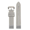 st23 Up Grey & White StrapsCo Heavy Duty Mens Leather Watch Band Strap
