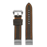 st25 Up Black & Orange StrapsCo Heavy Duty Carbon Fiber Watch Strap