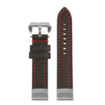 st25 Up Black & Red StrapsCo Heavy Duty Carbon Fiber Watch Strap