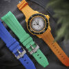 bs1 Creative StrapsCo Fitted Smooth Rubber Watch Band Strap For Blancpain x Swatch Fifty Fathoms