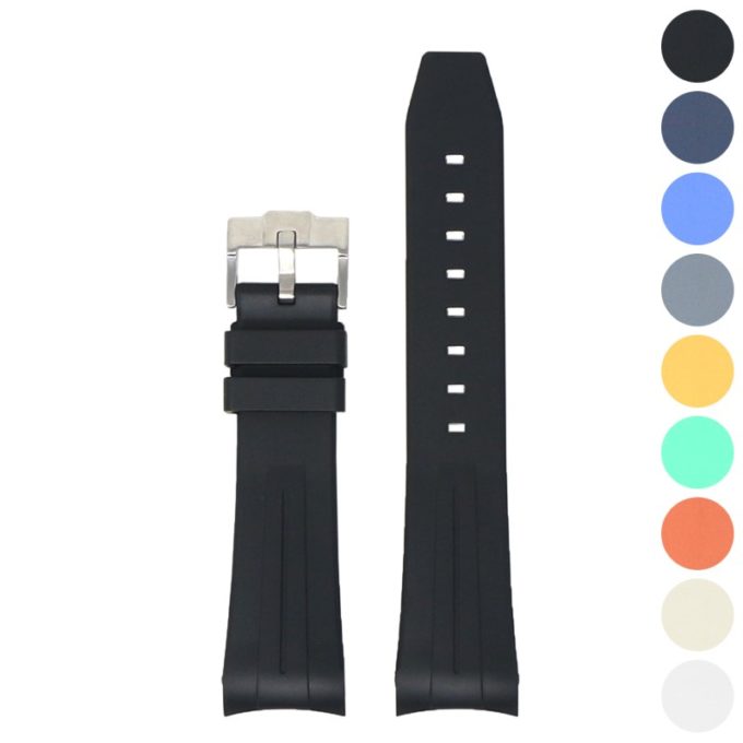 bs1 Gallery Black StrapsCo Fitted Smooth Rubber Watch Band Strap For Blancpain x Swatch Fifty Fathoms