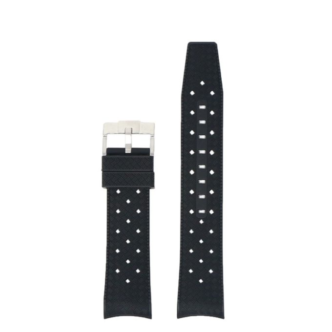 bs2.1 Up Black StrapsCo Fitted Textured Rubber Watch Band Strap For Blancpain x Swatch Fifty Fathoms