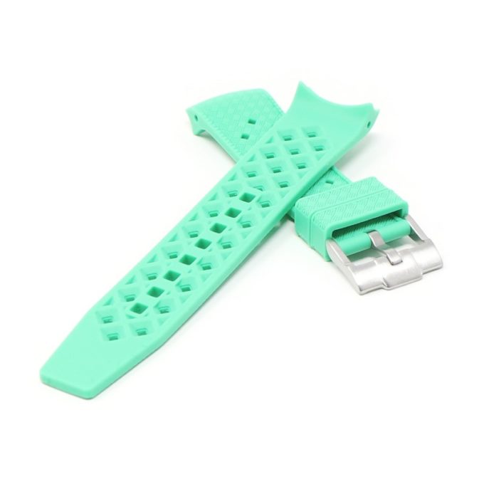 bs2.11 Cross Green StrapsCo Fitted Textured Rubber Watch Band Strap For Blancpain x Swatch Fifty Fathoms