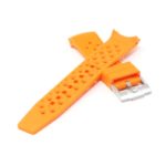 bs2.12 Cross Orange StrapsCo Fitted Textured Rubber Watch Band Strap For Blancpain x Swatch Fifty Fathoms