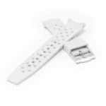 bs2.22 Cross White StrapsCo Fitted Textured Rubber Watch Band Strap For Blancpain x Swatch Fifty Fathoms